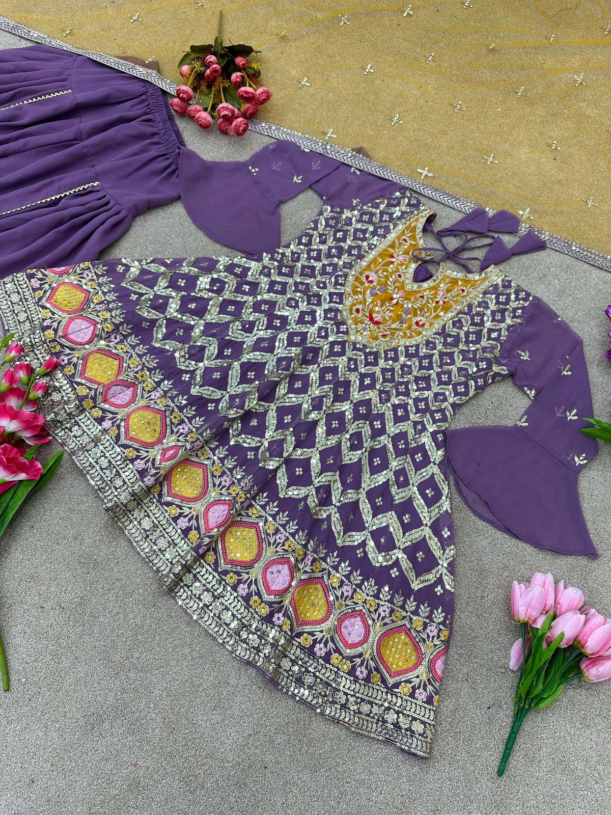 New Designer Party Wear Look Top, Dhoti Salwar and Dupattaa