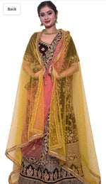 Women's net stone work shimmer lace dupatta