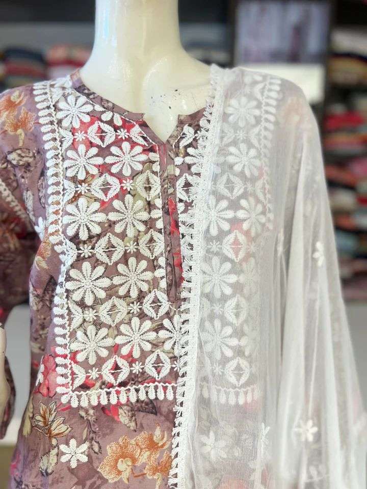 PARTY WEAR TOP AND SARARA WITH FANCY DUPATTA WITH EMBROIDERY WORK SUIT