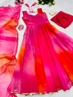 Anarkali - Digital printed pure Georgette fabric suit with Flair