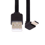 USB 3.1 Kabel 13 cm Typ C Stecker zu 2.0 Typ A Stecker Winkel flach Schwarz | System-S