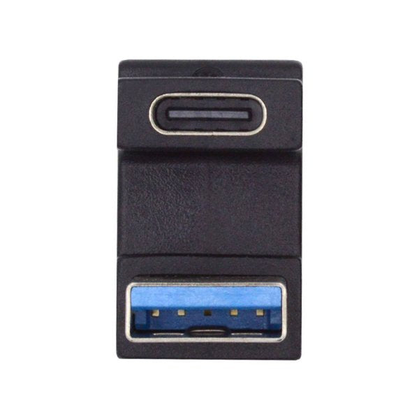 USB 3.1 Gen 2 U Turn 180° Adapter Typ C Buchse zu 3.0 Typ A Stecker in Schwarz | System-S