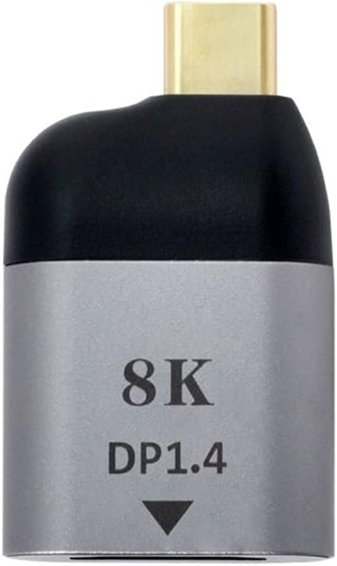 DisplayPort 1.4 Adapter Buchse zu USB 3.1 Typ C Stecker Kabel in Grau | System-S