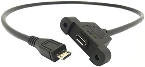 Micro USB Panel Mount Micro USB Stecker zu Micro USB Buchse mit Screw Nuts 50cm | System-S