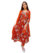 Cotton Blend Kurta Pant Dupatta Set