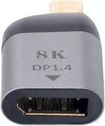 DisplayPort 1.4 Adapter Buchse zu USB 3.1 Typ C Stecker Kabel in Grau | System-S
