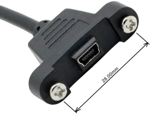 Mini USB Panel Mount Mini USB Stecker zu Mini USB Buchse mit Screw Nuts 50cm | System-S