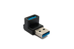 USB 3.0 Gen 2 Adapter Typ A Stecker zu Buchse Winkel Kabel in Schwarz | System-S