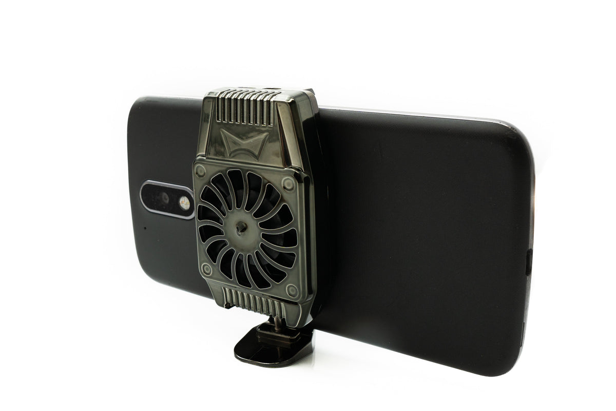 USB Kühlung Ventilator für 4,0" bis 6,7" Smartphone Tablet in Schwarz | System-S