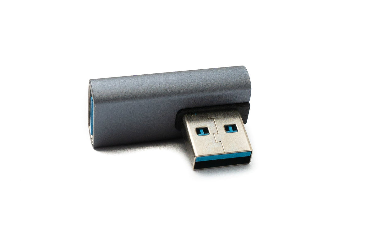 USB 3.0 Gen 2 Adapter Typ A Buchse zu Stecker Winkel Kabel in Grau | System-S