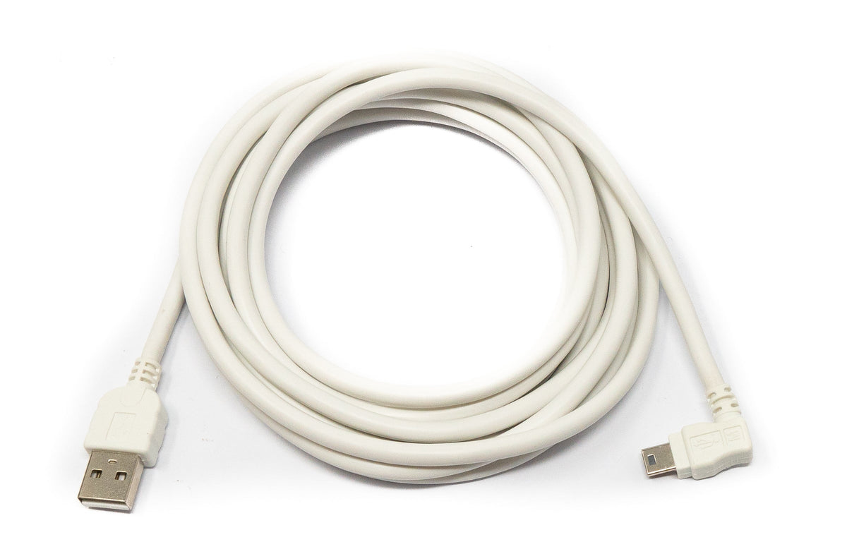 USB 2.0 Kabel 3 m Typ A Stecker zu Mini B Stecker Winkel in Weiß | System-S