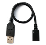 USB 2.0 Kabel 30 cm Micro B Buchse zu Typ A Stecker in Schwarz | System-S