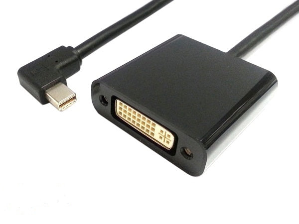 Adapter Kurz Kabel DVI zu Mini DisplayPort Gewinkelt 90° Winkel 20 cm | System-S