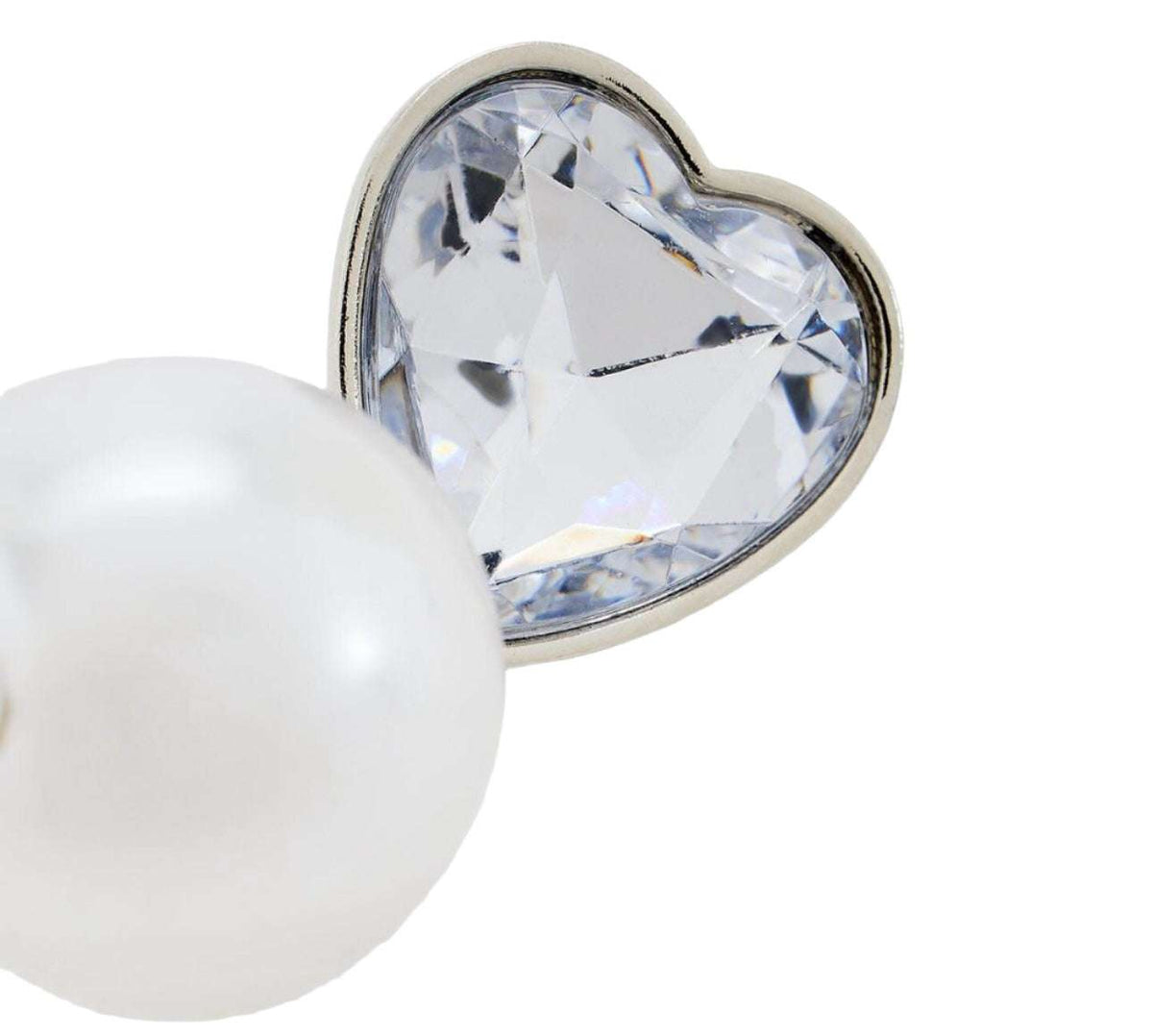 Earrings With Gemstone,Heart And Faux Pearl
