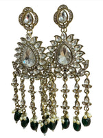 Handmade Kundan & Ad Chandbali Earrings with Pearl Jewelry