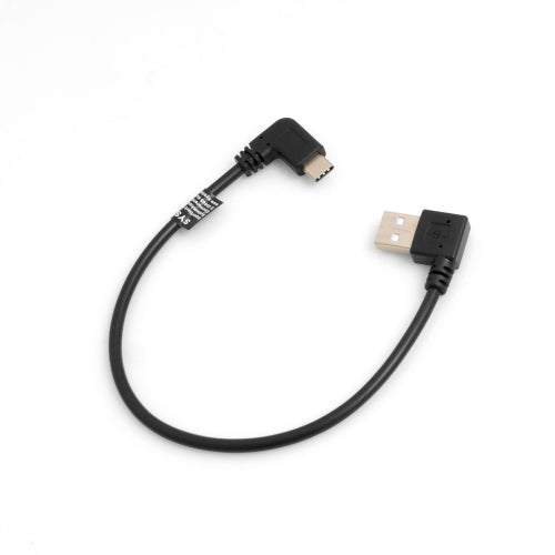 USB-C auf USB-A Kabel 27 cm, beidseitig 90° gewinkelt | SYSTEM-S