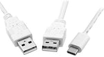 Y- Kabel USB Typ A Stecker zu USB Typ A und USB Typ C 3.1 Stecker | System-S