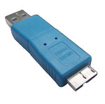 USB 3.0 Adapter Typ A Stecker zu Micro B Stecker Kabel in Blau | System-S