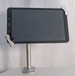 Tisch Halterung mit Schloss Befestigung Metall in Grau für Tablet von 9" bis 13" | System-S