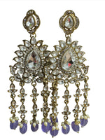 Handmade Kundan & Ad Chandbali Earrings with Pearl Jewelry