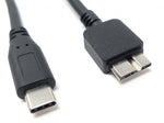 USB 3.1 Kabel 25 cm Typ C Stecker zu 3.0 Micro B Stecker Adapter in Schwarz I SYSTEM-S