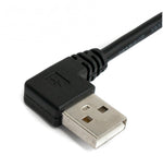 USB 2.0 Kabel 25 cm Typ A Stecker zu Mini USB Stecker Winkel in Schwarz | System-S