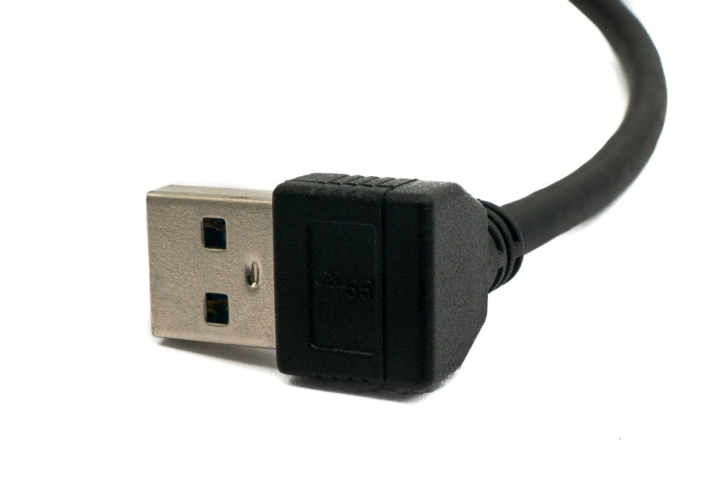 USB 3.0 Kabel 20 cm Typ A Stecker zu Buchse Winkel in Schwarz | System-S