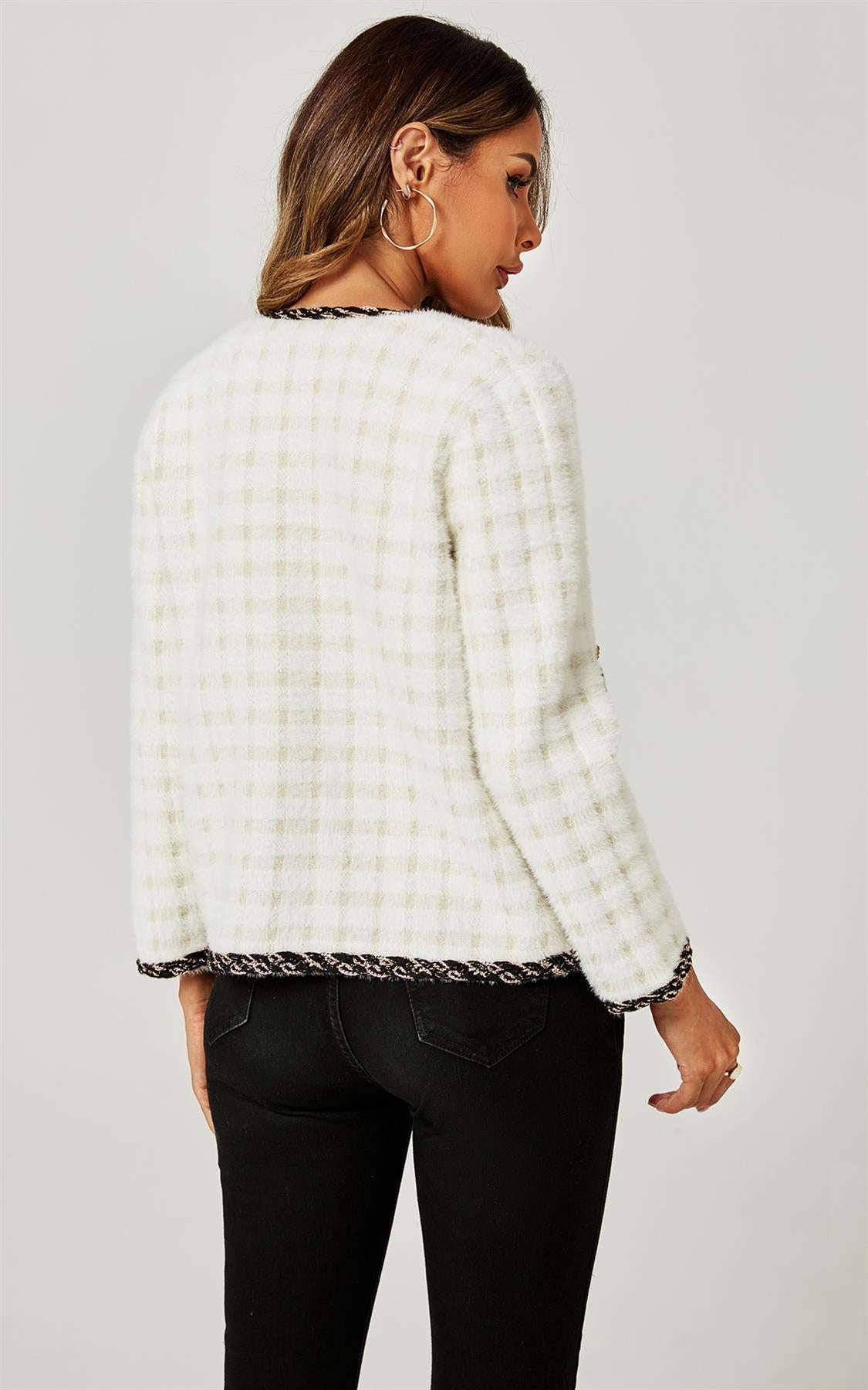 Straight Boucle Jacket In White Namma Markt