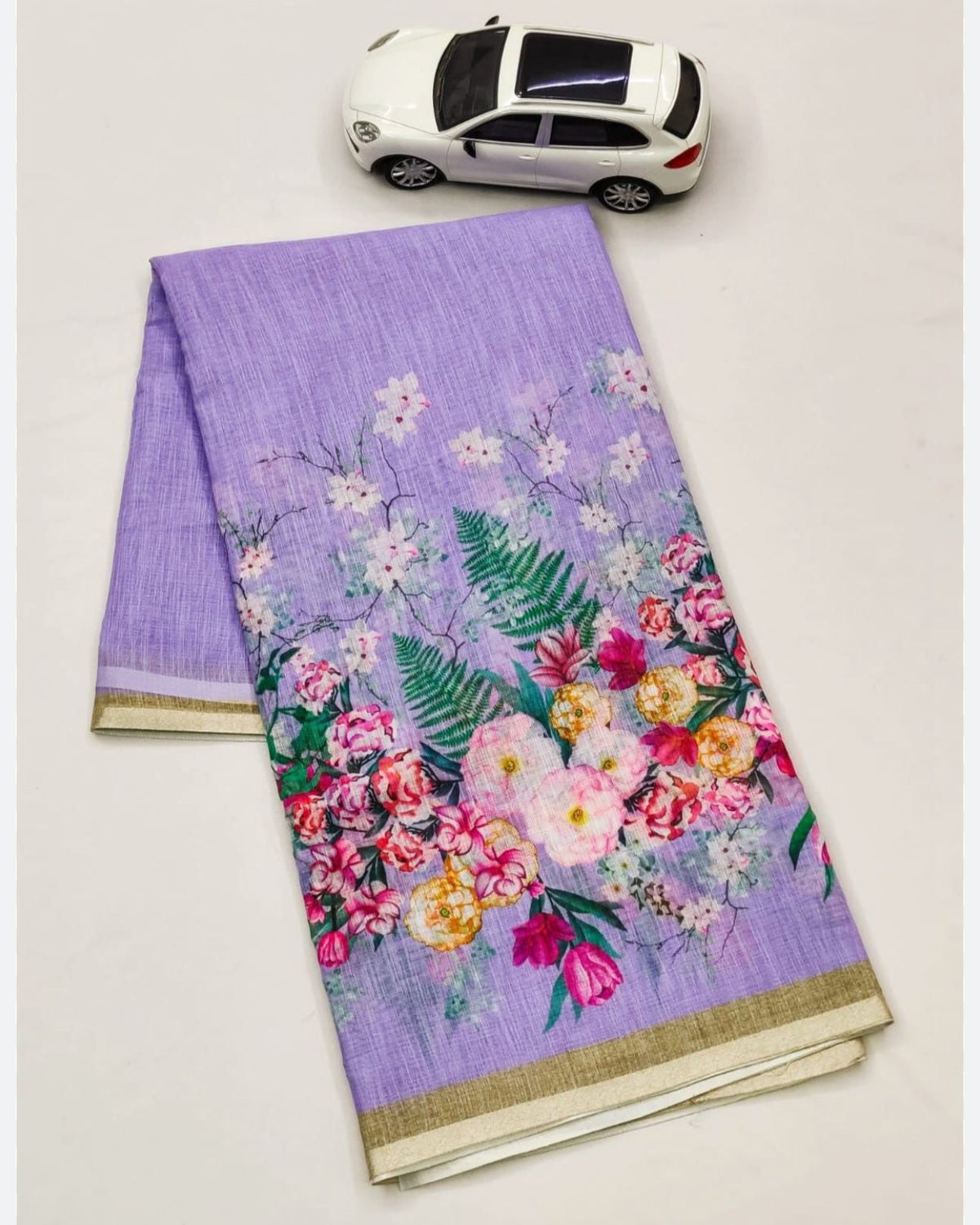 Pure Linen Casual Sarees, 6.3 M (With Blouse Piece)