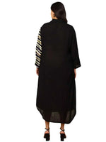 Women's Plus Size Black Diagonal Striped Shirt Dress in Germany