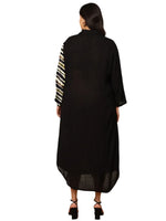 Women's Plus Size Black Diagonal Striped Shirt Dress in Germany