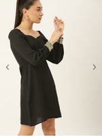 Black Solid A-Line Dress Namma Markt