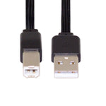 USB 2.0 Kabel 13 cm Typ B Stecker zu Typ A Stecker kurz flach in Schwarz | System-S