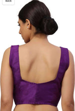 Women's Readymade Art Silk Sleeveless Saree Blouse(Purple)