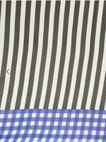 Blue & Black Striped Poly Georgette Casual Saree