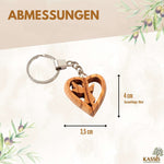 Schlüsselanhänger Schutzengel im Herz aus Olivenholz | Liebevoller Glücksbringer als Geschenk zur Taufe, Kommunion & Geburtstag Namma Markt