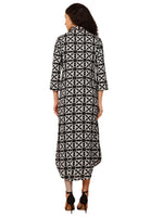 Black Geometric Printed Women Shirt Dress in Berlin