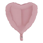 18"/Ø46cm Herz Folienballon Uni | Matte Satin Pink