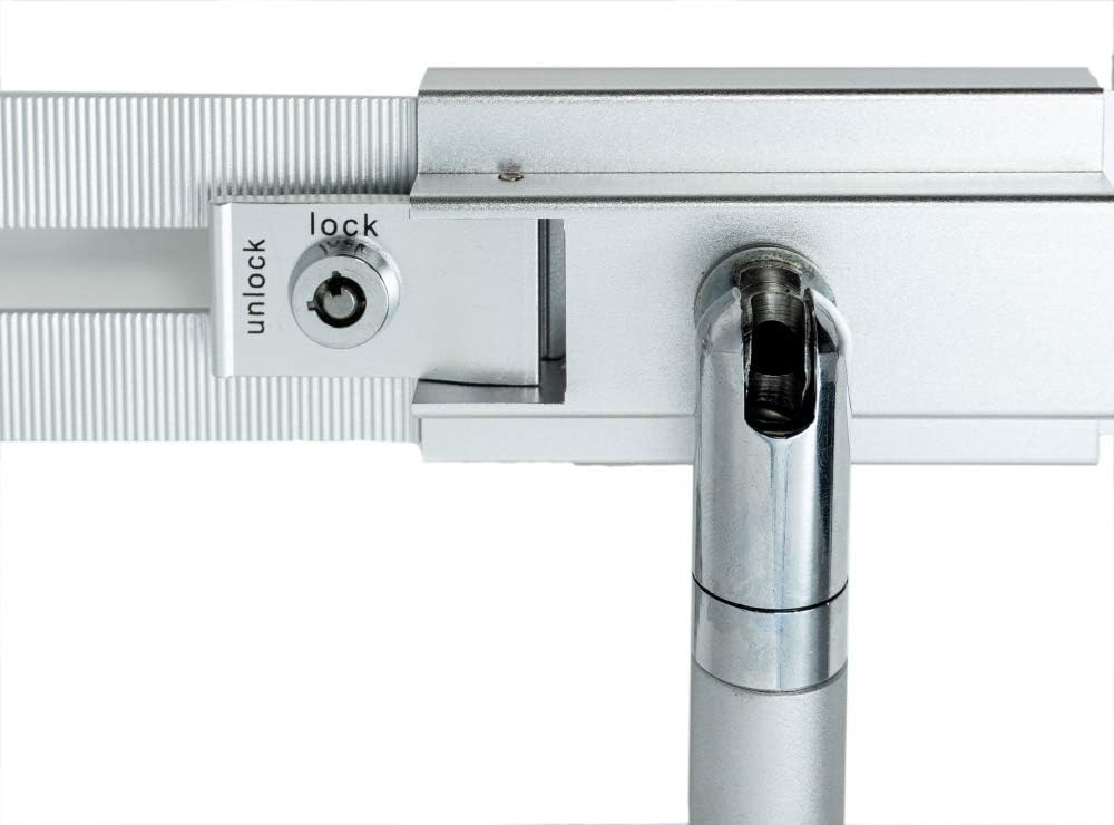 Tisch Halterung mit Schloss Befestigung Metall in Grau für Tablet von 9" bis 13" | System-S