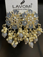 Earring with Meenakari For Women Floral Gold Plated Pearl Metal Drops & Danglers