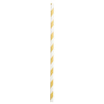 Papierstrohhalme 20 Trinkhalme - 20 cm | Gold Weiß