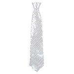 Krawatte "Spangles" mit Pailletten - 40 cm | Silber