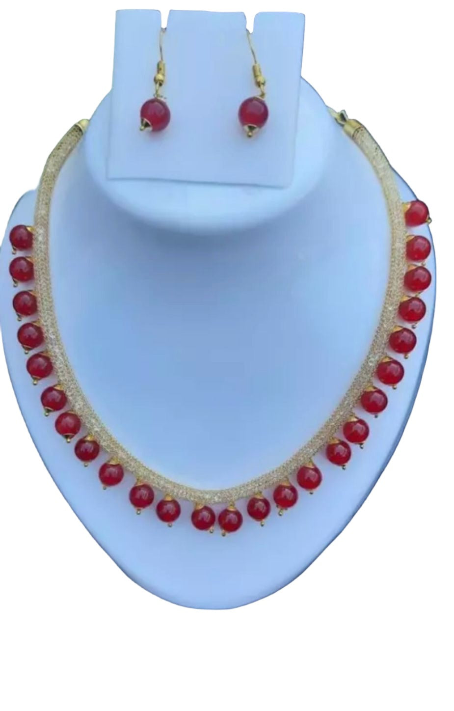 Pearl Necklace Set With Earrings