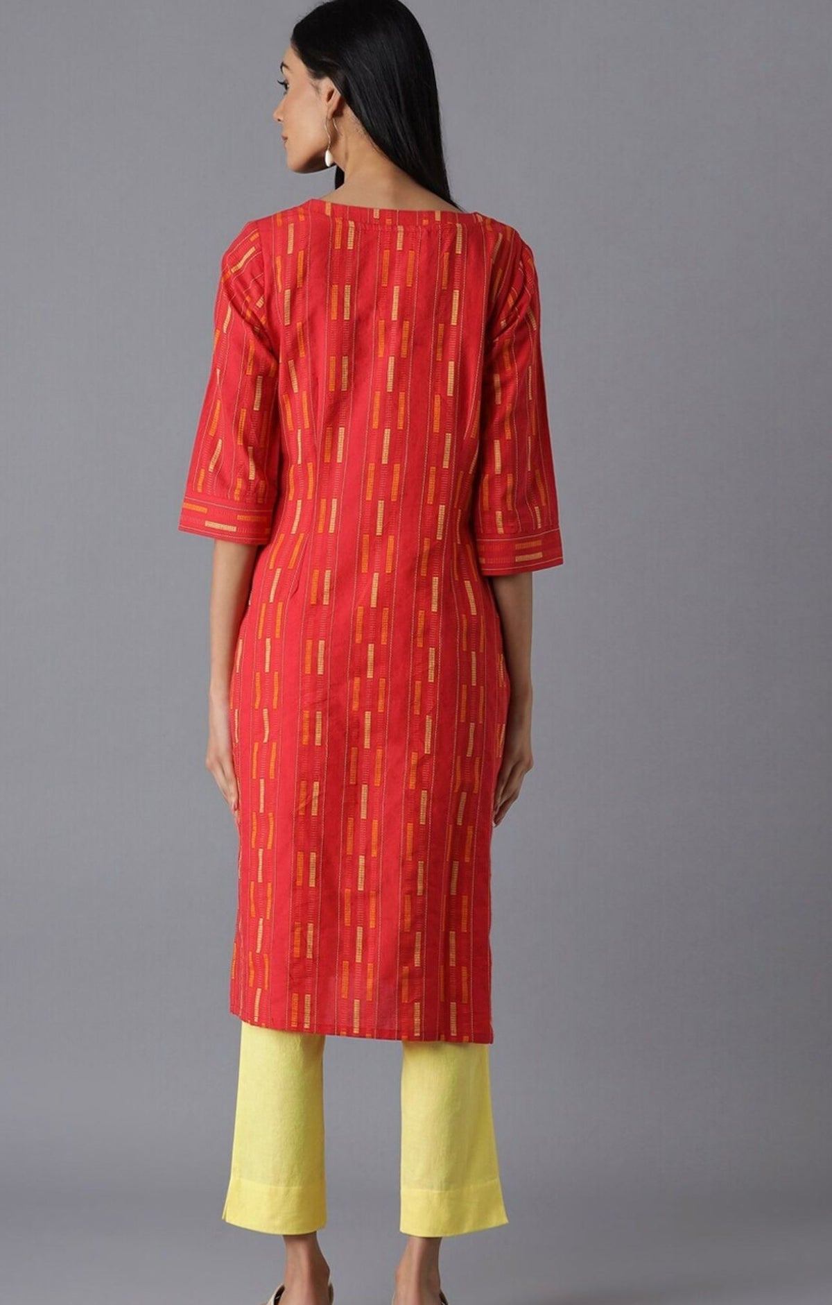 Red Printed Kurta in Germany