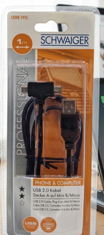 Schwaiger CKRB1915 USB 2.0 Anschlusskabel Stecker A auf Mini/Micro B