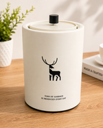 BELLE VOUS Bad Mülleimer 12L Hirsch Kosmetikeimer Flipdeckel Weiß Badezimmer HA5