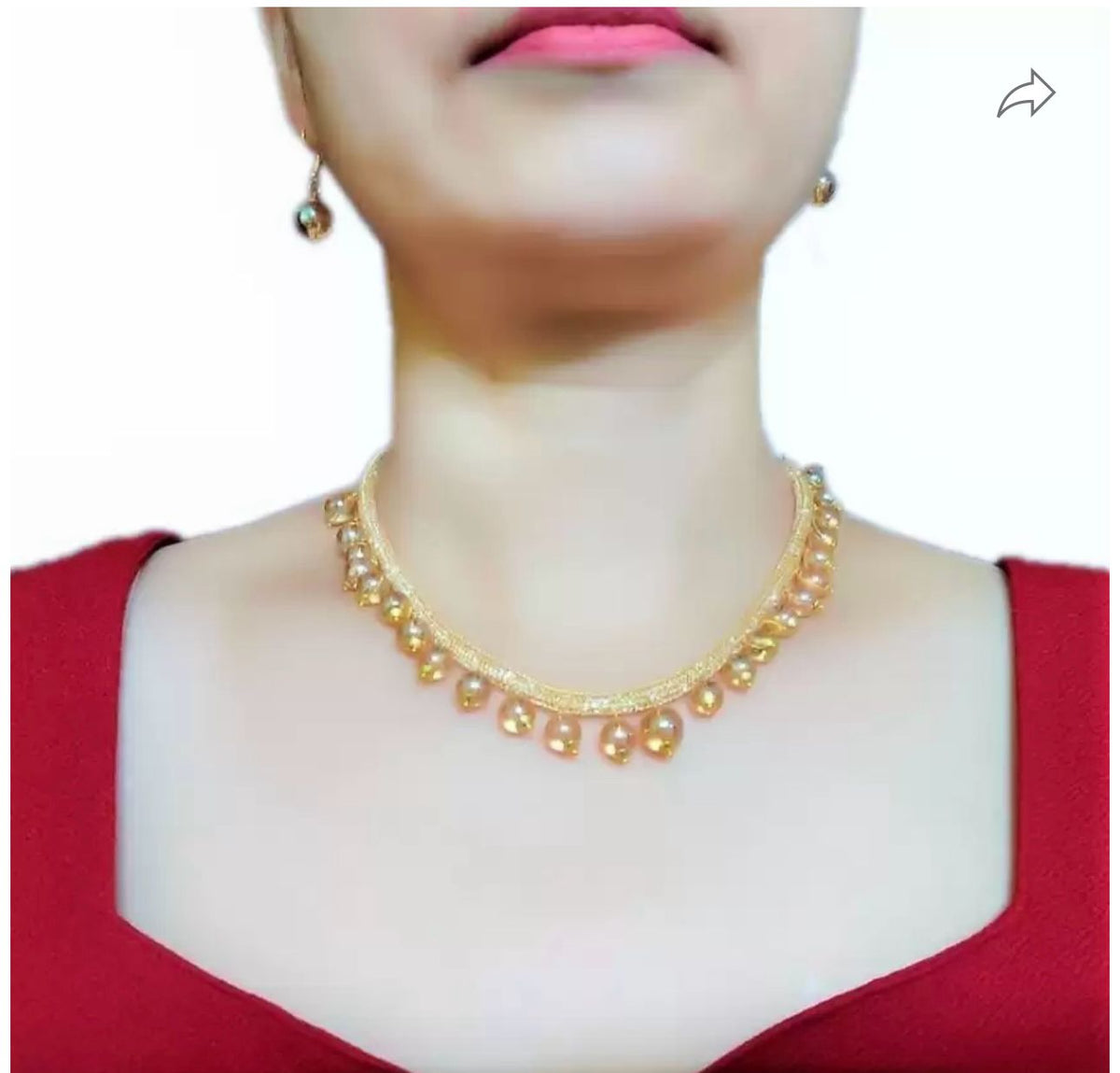 Pearl Necklace Set With Earrings