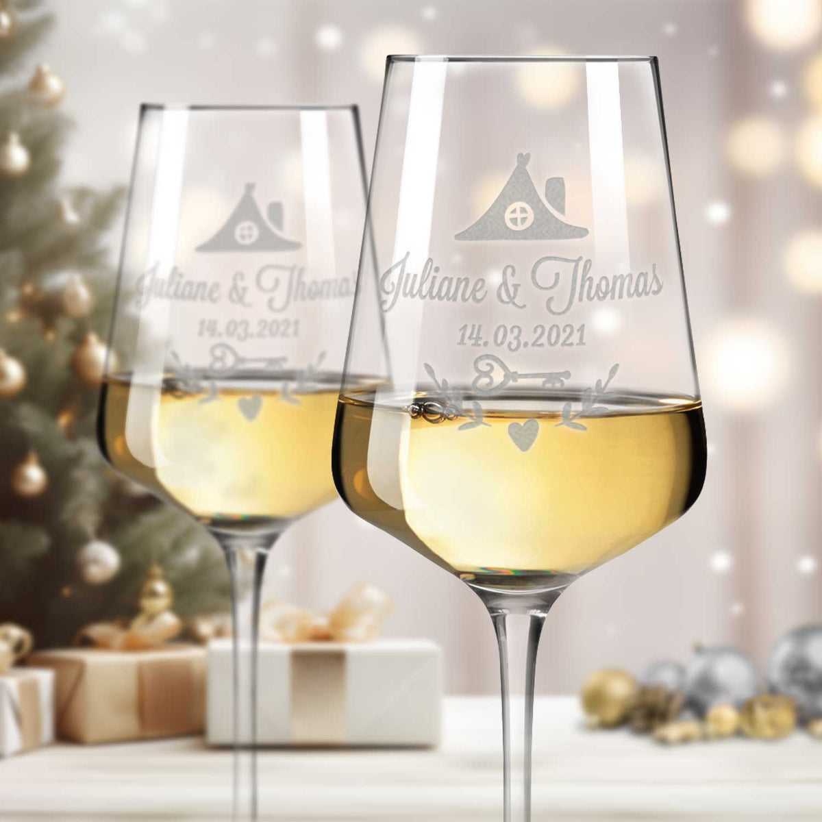 Stölzle Lausitz Weingläser mit Gravur - First Christmas