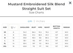 Mustard Embroidered Silk Blend Straight Suit Set(3 Pcs Set)