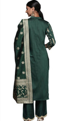 Green Floral Printed Chanderi Silk suit In Germany
